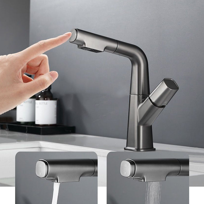 BowLift | Modern Vessel Sink Faucet Brass Lever Handles Swivel Spout Sink Faucet
