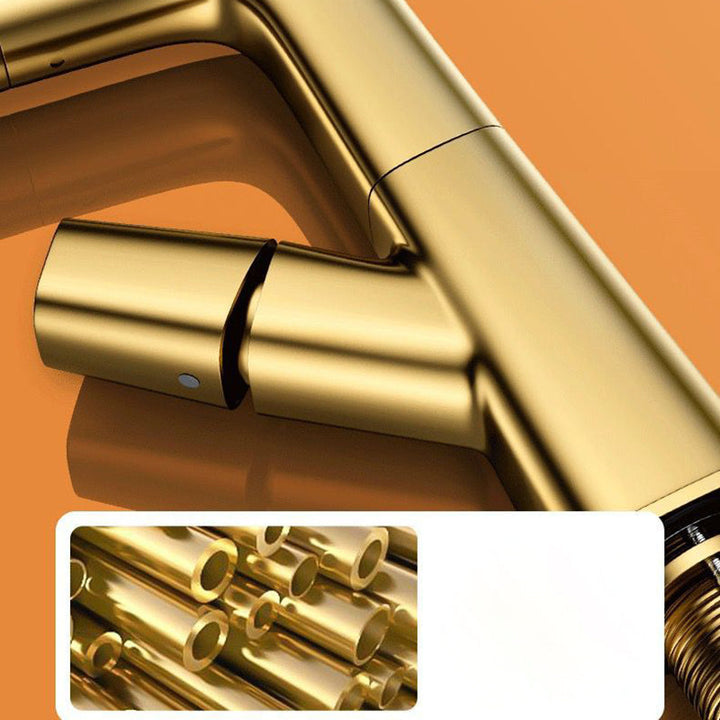 BowLift | Modern Vessel Sink Faucet Brass Lever Handles Swivel Spout Sink Faucet
