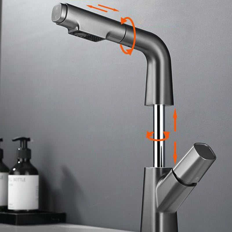 BowLift | Modern Vessel Sink Faucet Brass Lever Handles Swivel Spout Sink Faucet