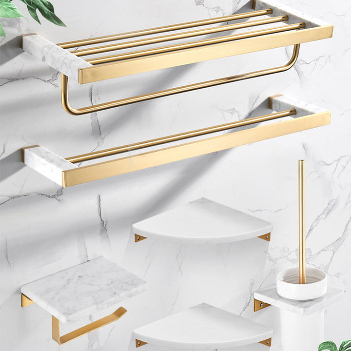 BowLift | Metal and Marble Bathroom Accessory Single or in Set in Gold