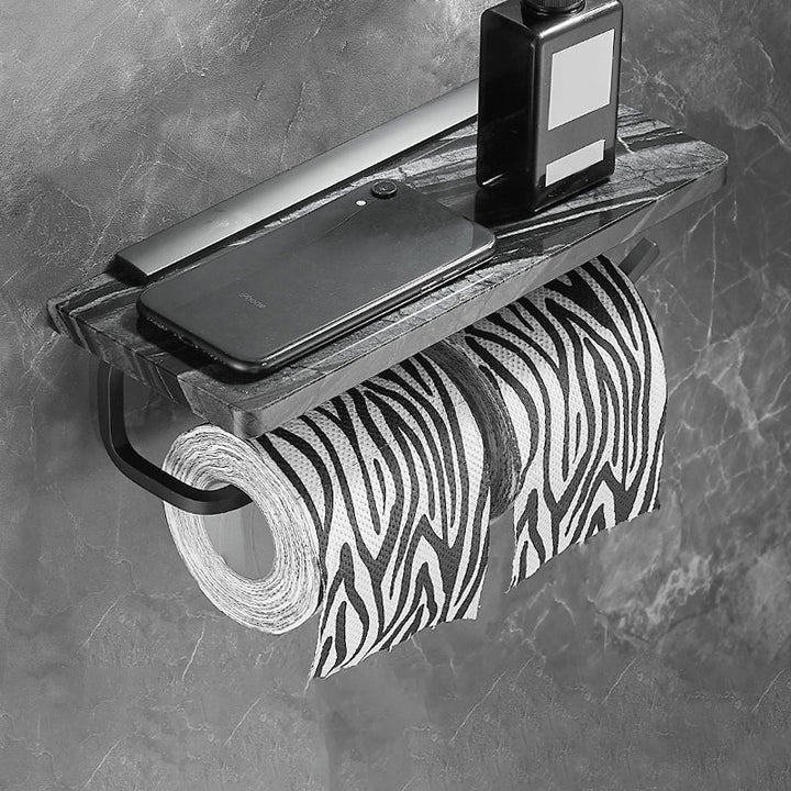 BowLift | Metal and marble bathroom accessories as a single piece or as a set in black