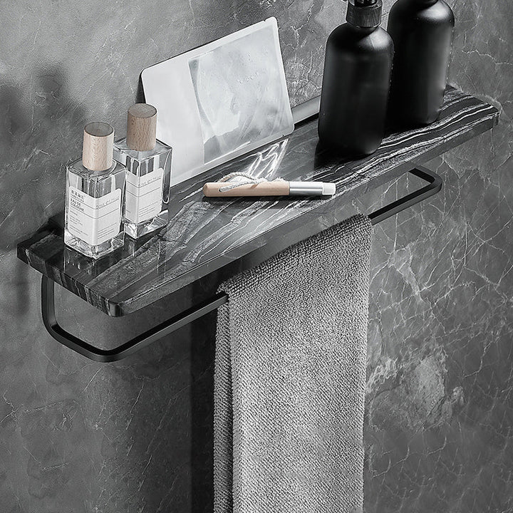 BowLift | Metal and marble bathroom accessories as a single piece or as a set in black