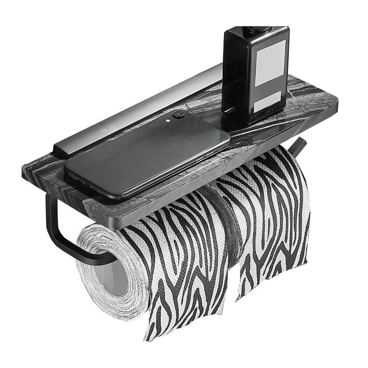 BowLift | Metal and marble bathroom accessories as a single piece or as a set in black