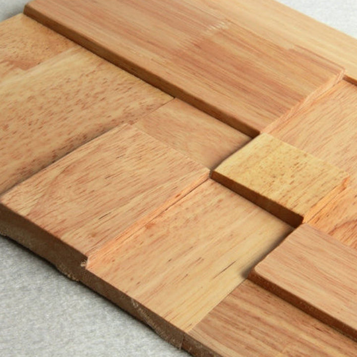 BowLift | Mosaic Wood Wall Cladding Glue Living Room Modern Style Wood Plank