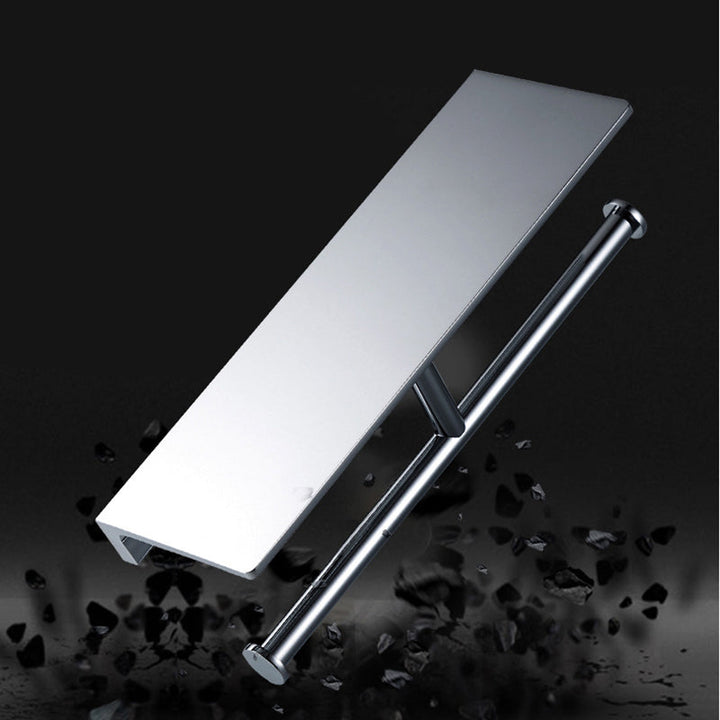 BowLift | Contemporary 2-piece bathroom set made of polished chrome stainless steel toilet paper holder