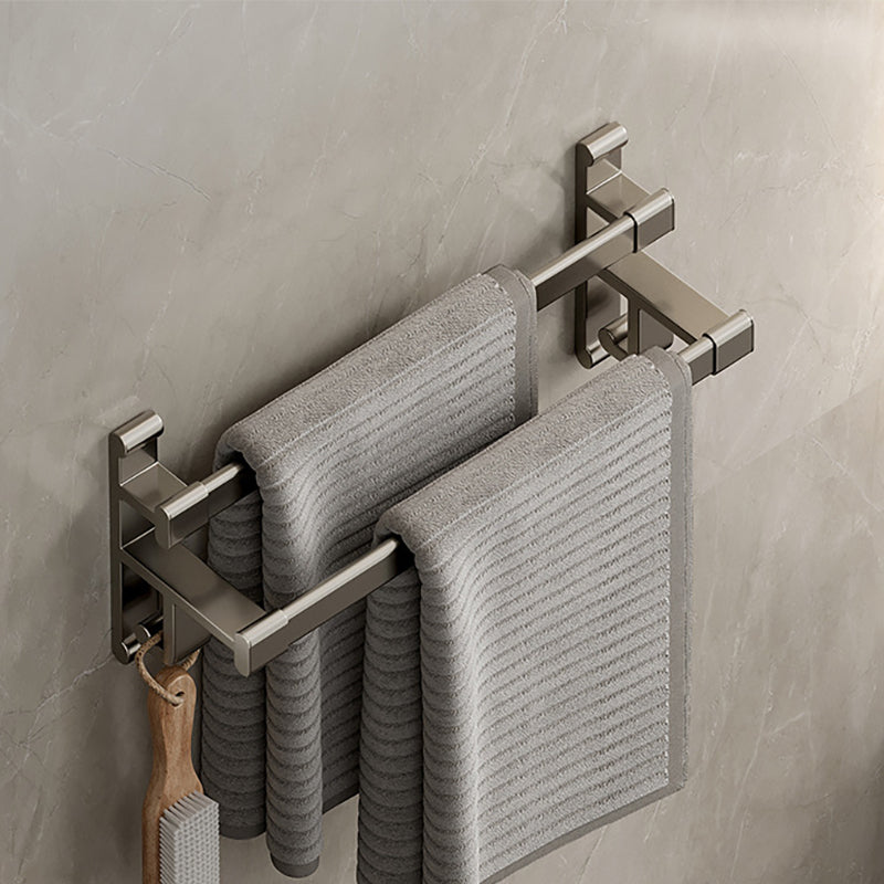 BowLift | Gray Bathroom Accessory Set Contemporary Style Aluminum Towel Bar