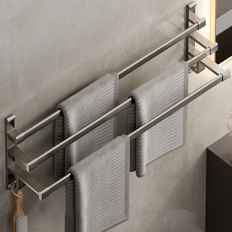 BowLift | Gray Bathroom Accessory Set Contemporary Style Aluminum Towel Bar