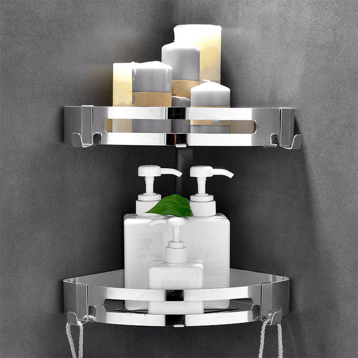 BowLift | Modern Bathroom Hardware Set Silver Bathroom Shelf Bathroom Hardware Set