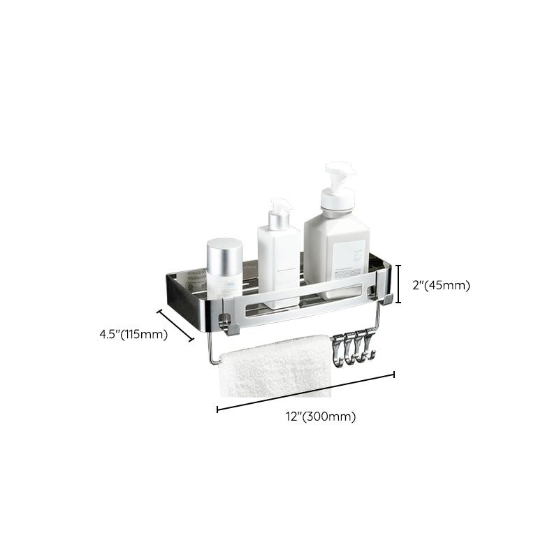 BowLift | Modern Bathroom Hardware Set Silver Bathroom Shelf Bathroom Hardware Set