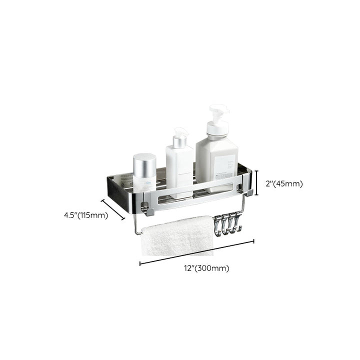 BowLift | Modern Bathroom Hardware Set Silver Bathroom Shelf Bathroom Hardware Set