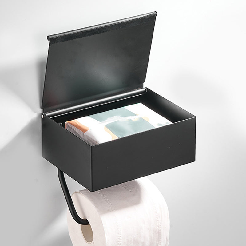 BowLift | 2-piece Stainless Steel Classic Bathroom Accessory Set Black & Chrome Paper Holder