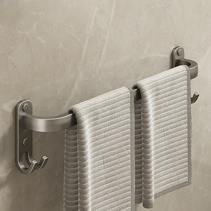 BowLift | 2-piece modern bathroom accessory set made of aluminum matte gray towel bar
