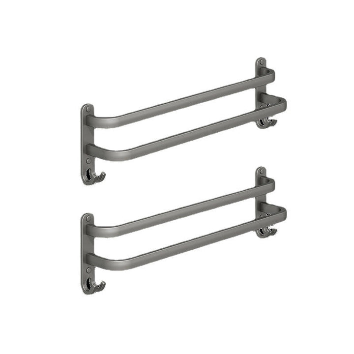 BowLift | 2-piece modern bathroom accessory set made of aluminum matte gray towel bar