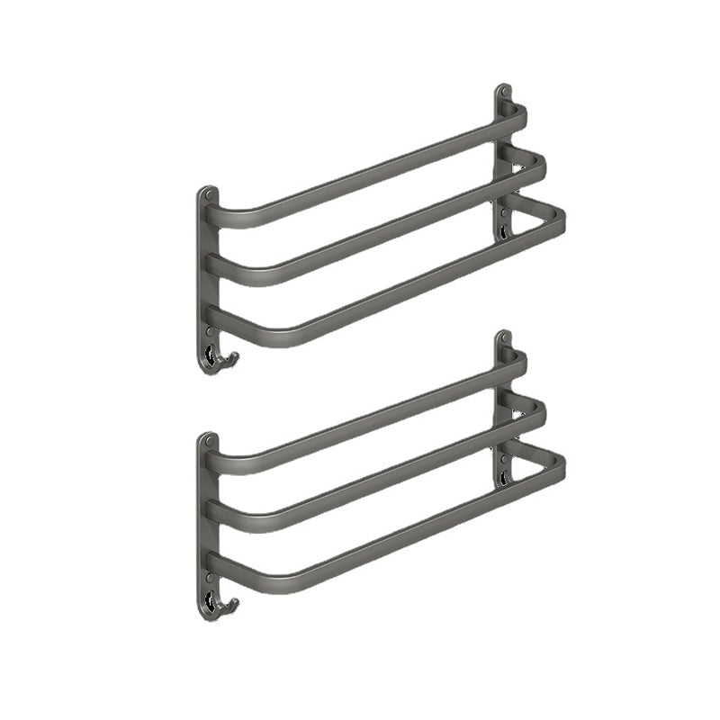 BowLift | 2-piece modern bathroom accessory set made of aluminum matte gray towel bar