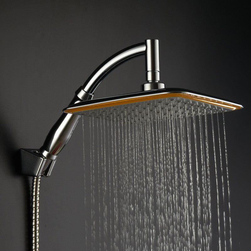 BowLift | Modern Square Showerhead Combo Chrome Rainfall Showerhead