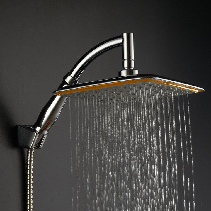 BowLift | Modern Square Showerhead Combo Chrome Rainfall Showerhead