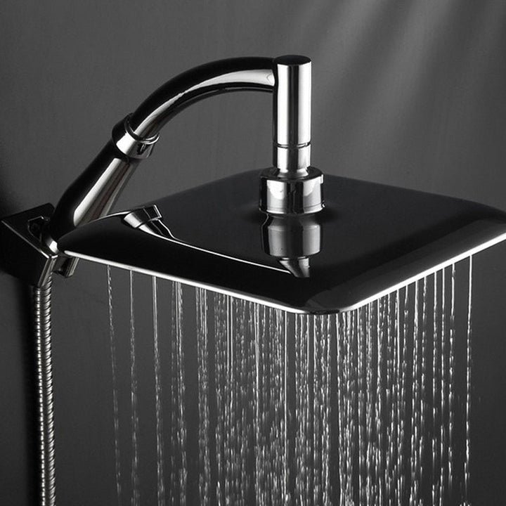 BowLift | Modern Square Shower Head Combo Chrome Rainfall Shower Head