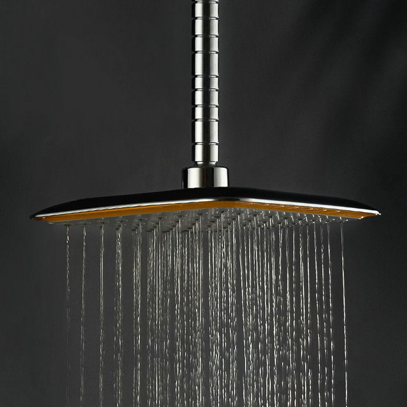 BowLift | Modern Square Shower Head Combo Chrome Rainfall Shower Head