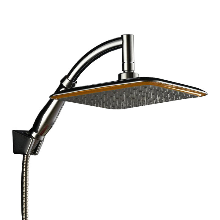 BowLift | Modern Square Showerhead Combo Chrome Rainfall Showerhead
