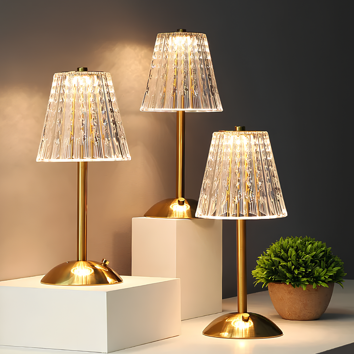 Golden Crystal Table Lamp - Aurora Luxe | Bowlift
