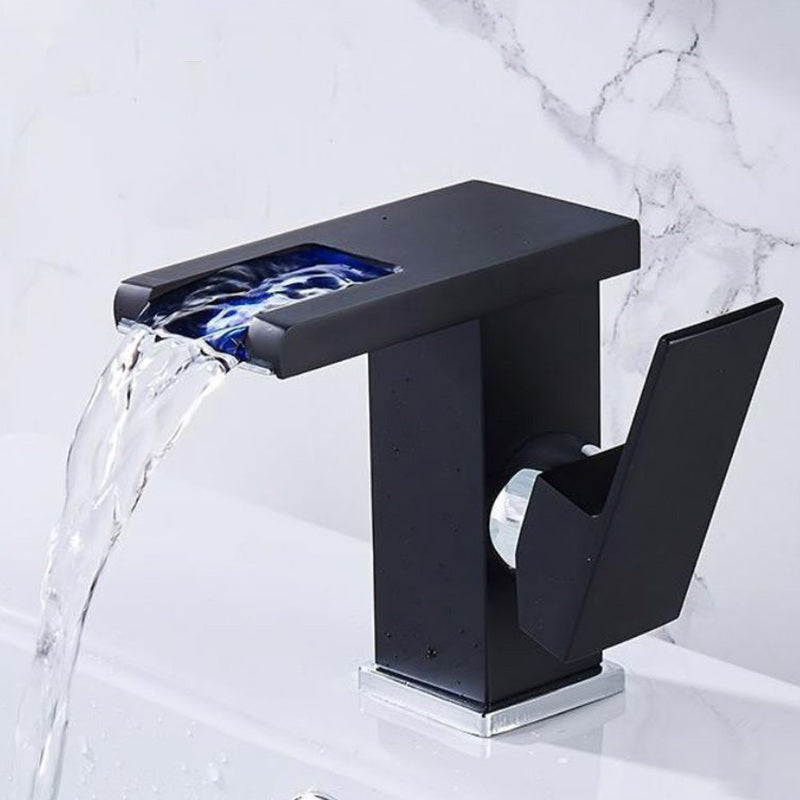 BowLift | Modern faucet for sink brass lever handles LED waterfall sink mixer