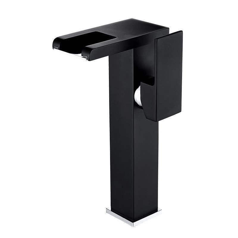 BowLift | Modern faucet for sink brass lever handles LED waterfall sink mixer