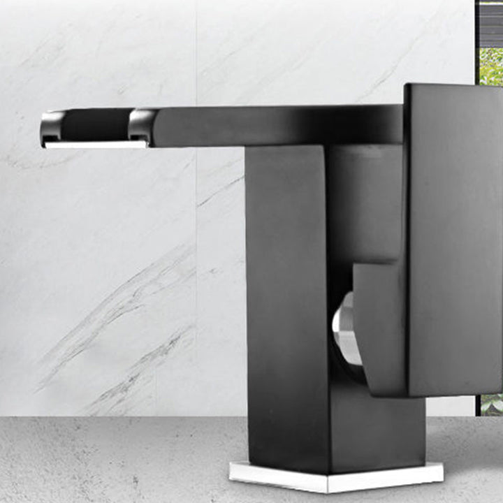 BowLift | Modern Faucet for Sink Brass Lever Handles LED Waterfall Sink Mixer