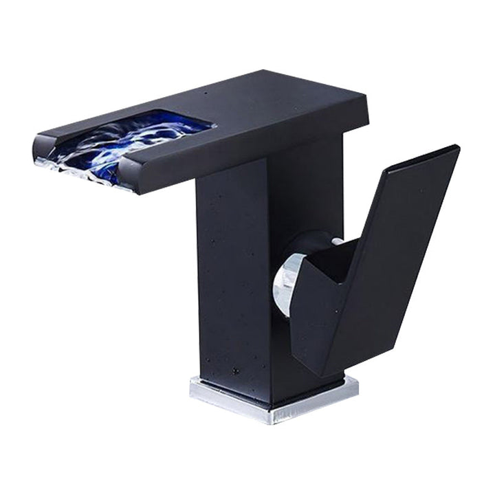 BowLift | Modern Faucet for Sink Brass Lever Handles LED Waterfall Sink Mixer