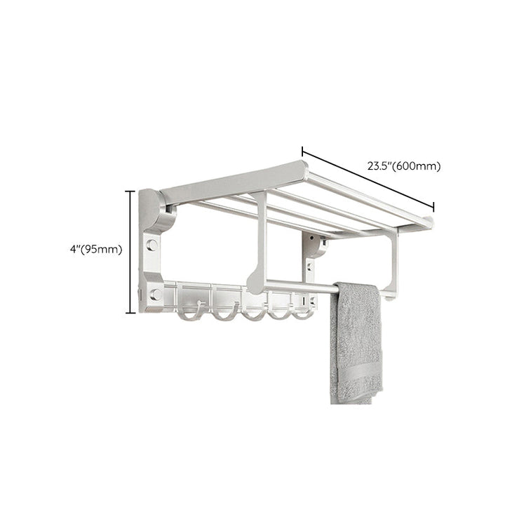 BowLift | Chrome/Black Classic Bathroom Accessory Set Modern Bath Shelf/Towel Bar & Paper Holder
