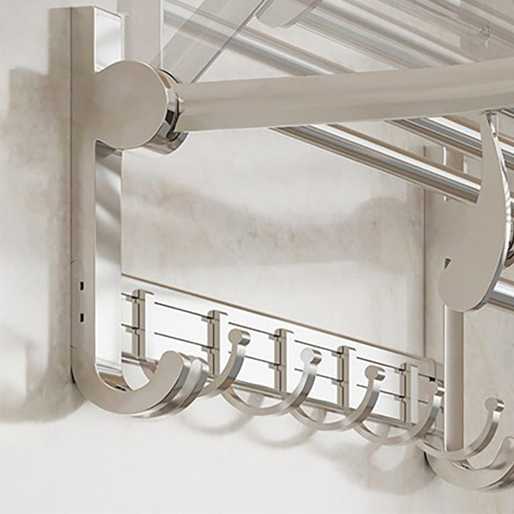 BowLift | Modern Polished Chrome Bathroom Accessories Set Bath Shelf/Towel Holder/Paper Holder included