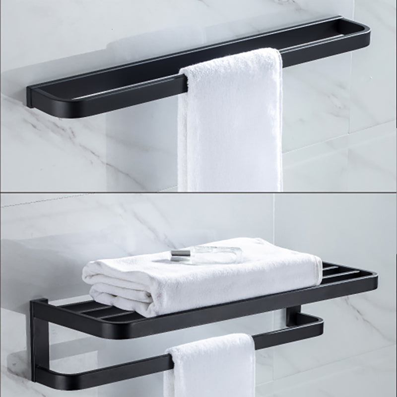 BowLift | Modern Classic Bathroom Accessories Set in Stainless Steel Matte Black Bathrobe Hook/Towel Ring Bar