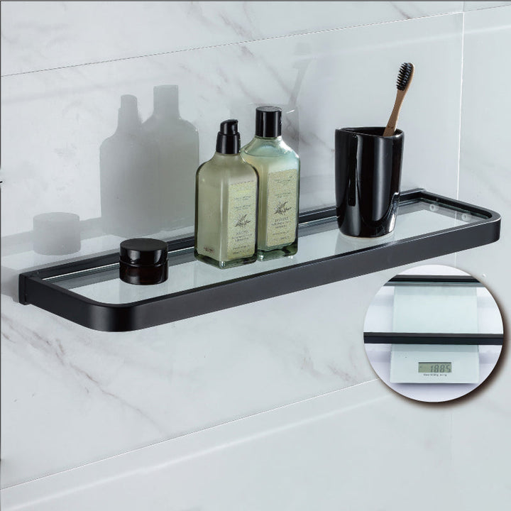 BowLift | Modern Classic Bathroom Accessories Set in Stainless Steel Matte Black Bathrobe Hook/Towel Ring Bar