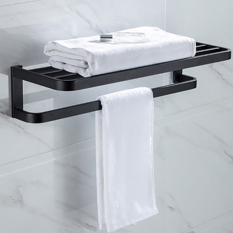 BowLift | Modern Classic Bathroom Accessories Set in Stainless Steel Matte Black Bathrobe Hook/Towel Ring Bar