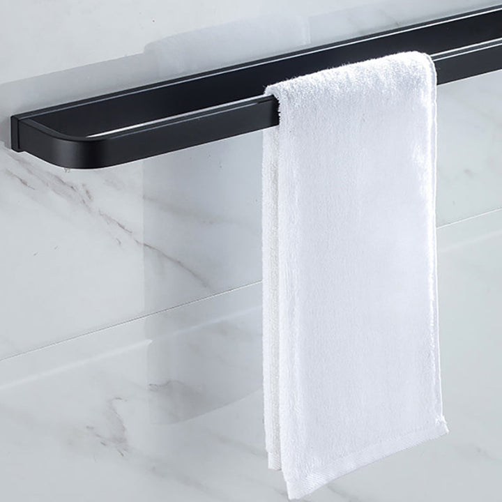 BowLift | Modern Classic Bathroom Accessories Set in Stainless Steel Matte Black Bathrobe Hook/Towel Ring Bar