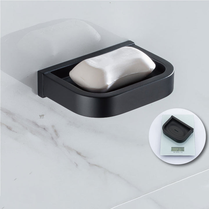 BowLift | Modern Classic Bathroom Accessories Set in Stainless Steel Matte Black Bathrobe Hook/Towel Ring Bar