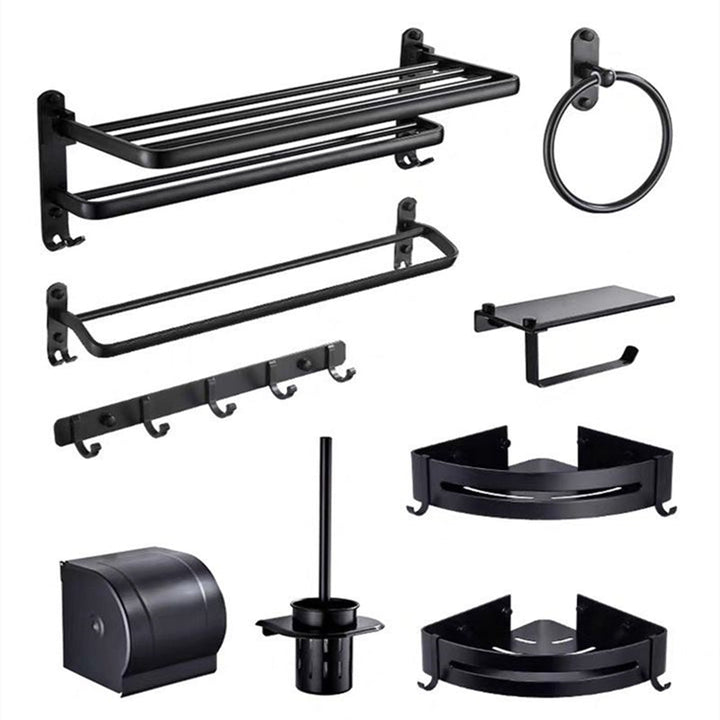BowLift | Modern Bathroom Accessories Set Towel Holder Black Soap Dish Bath Accessories Set