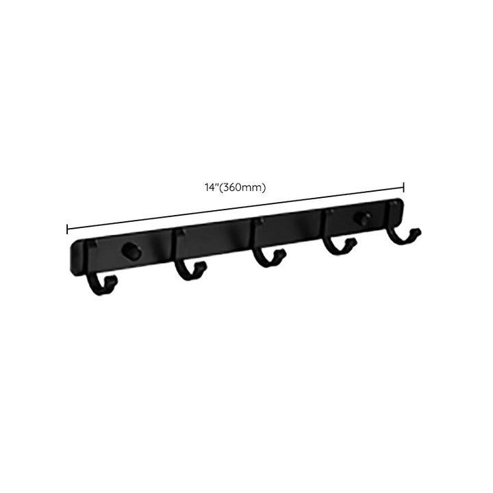 BowLift | Contemporary Bathroom Accessory Set Black Surface Bathrobe Hook/Towel Ring Bar