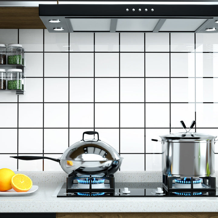 BowLift | Modern Peel & Stick Field Tiles Plastic Rectangular Grid 5-Pack Wallpaper for the Kitchen