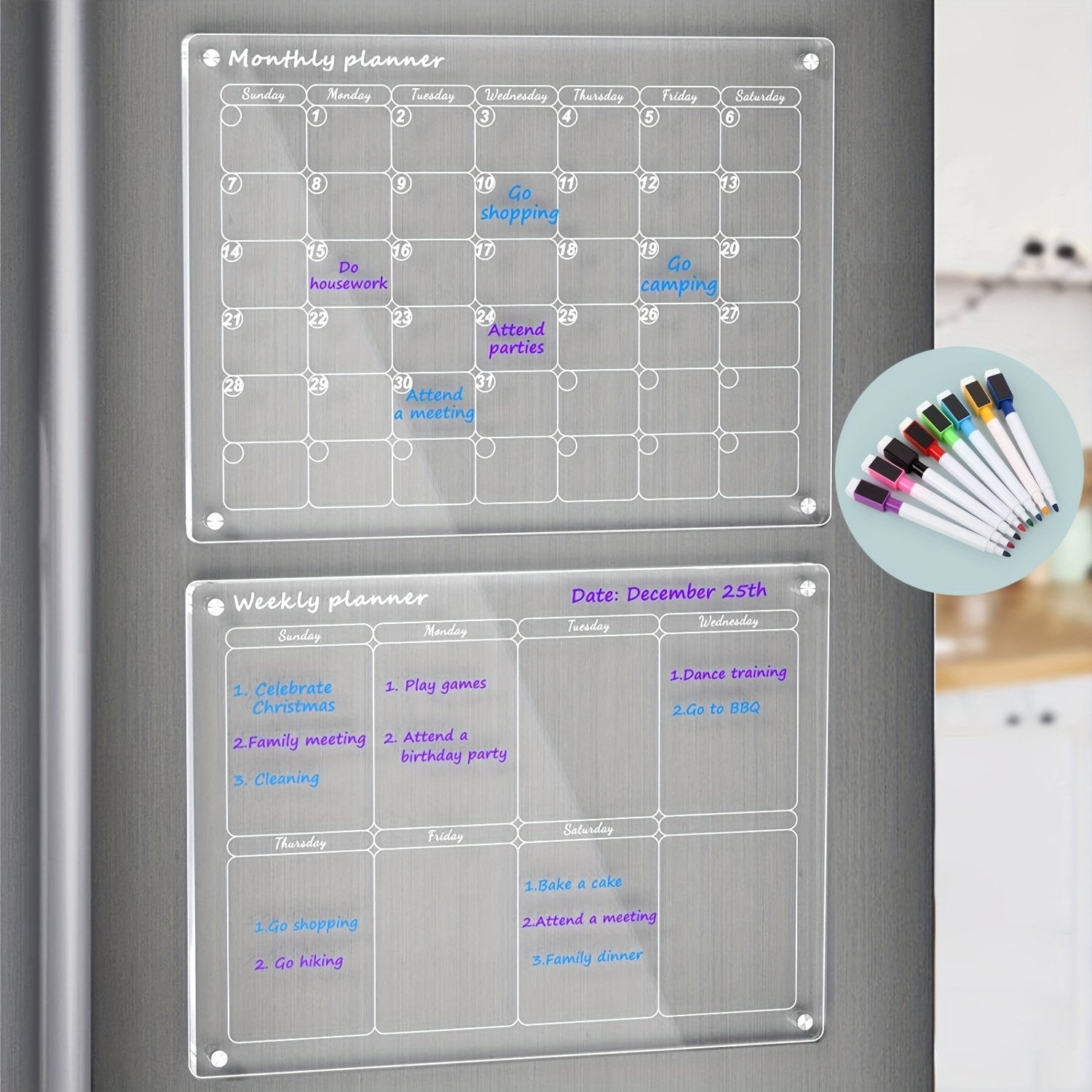 BowLift | Magnetic Schedule Planner For Fridge[Permanently reusable]