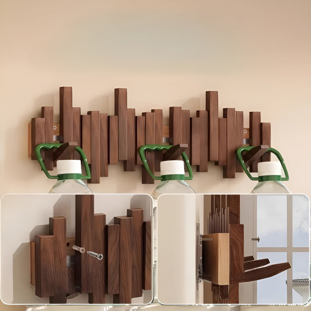 Stylish wooden wardrobe – FlexiBowlifte magnetic hooks for more organization | Ideal for bedroom | Bowlift