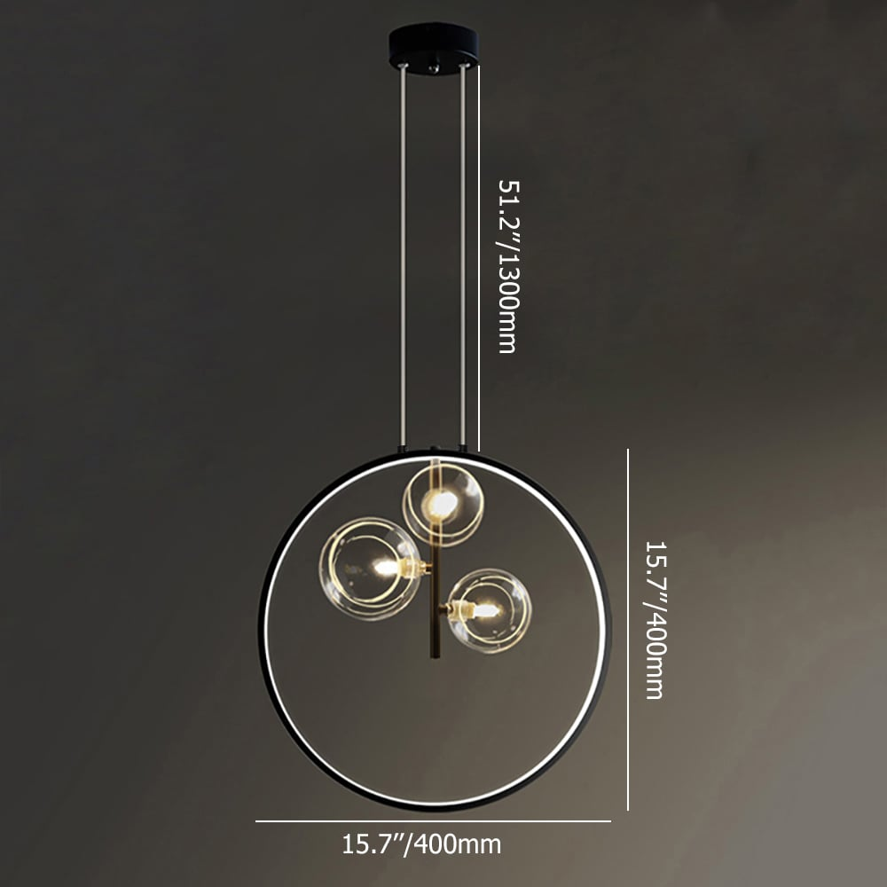 BowLift | Minimalist Glass Ball Pendant Light Black
