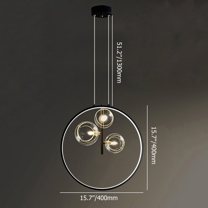 BowLift | Minimalist Glass Ball Pendant Light Black
