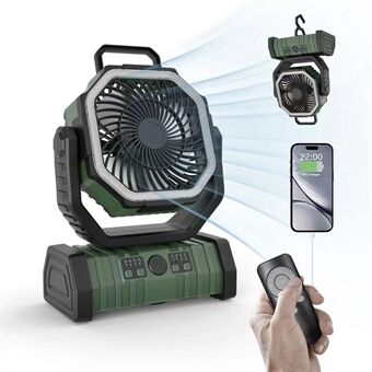 BowLift | PowerBreeze Camping Fan with LED & Powerbank – 20000mAh, Pivoting & Rechargeable