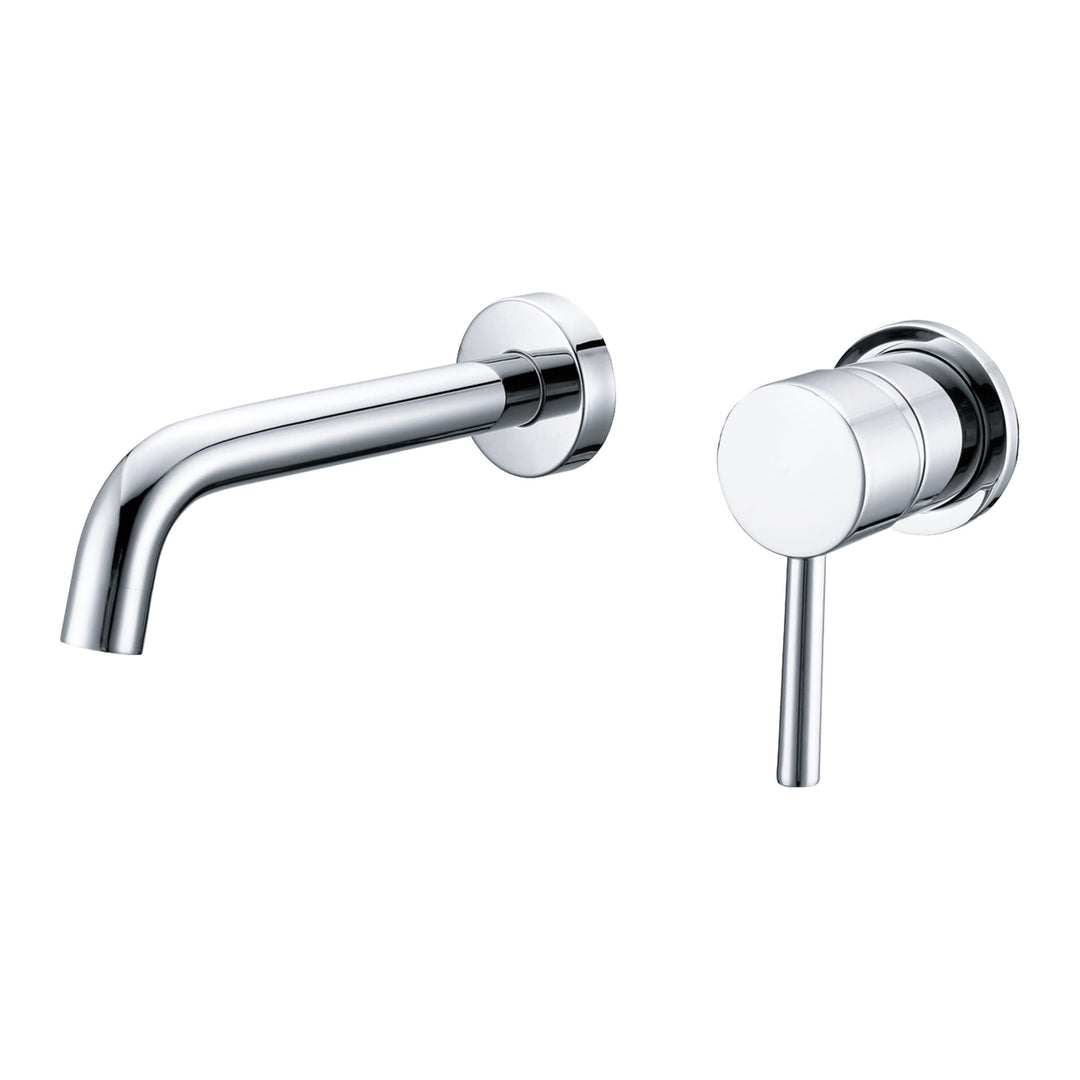 BowLift | Industrial Sink Faucet Brass Lever Handles Low Arc Wall Mounted Bathroom Faucet