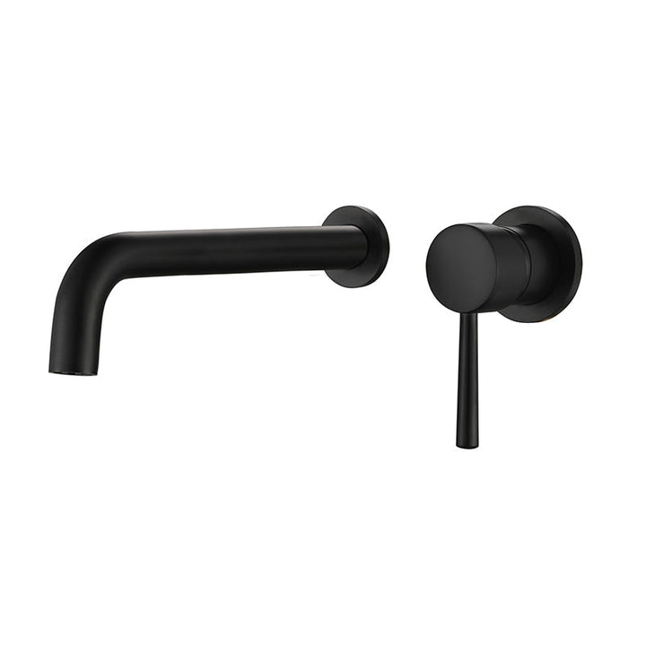 BowLift | Industrial Sink Faucet Brass Lever Handles Low Arc Wall Mounted Bathroom Faucet