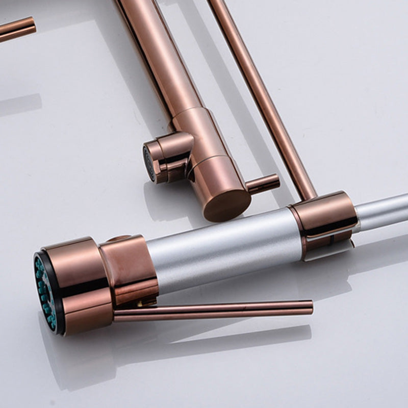 BowLift | Glam Basin Faucet Brass Lever Handles Spring Neck Three-Function Bathroom Sink Tap