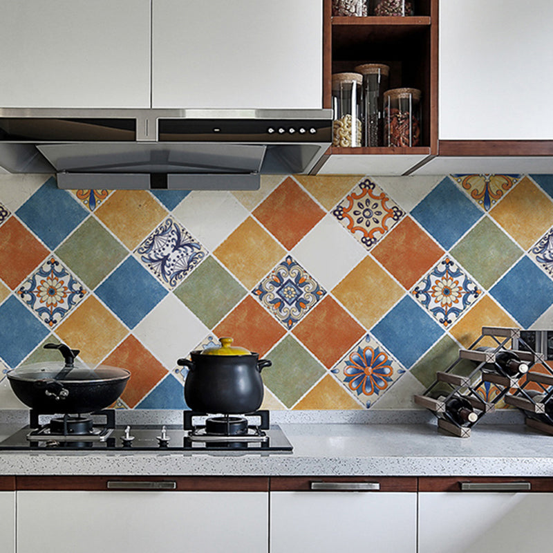 BowLift | Rectangular Wall Tile for Peeling and Applying Geometric Print Kitchen Wallpaper