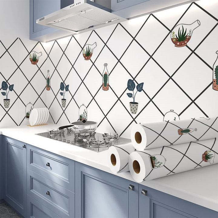 BowLift | Modern Peel & Stick Mosaic Tiles Plastic Grid Peel and Stick Back Wall for the Kitchen
