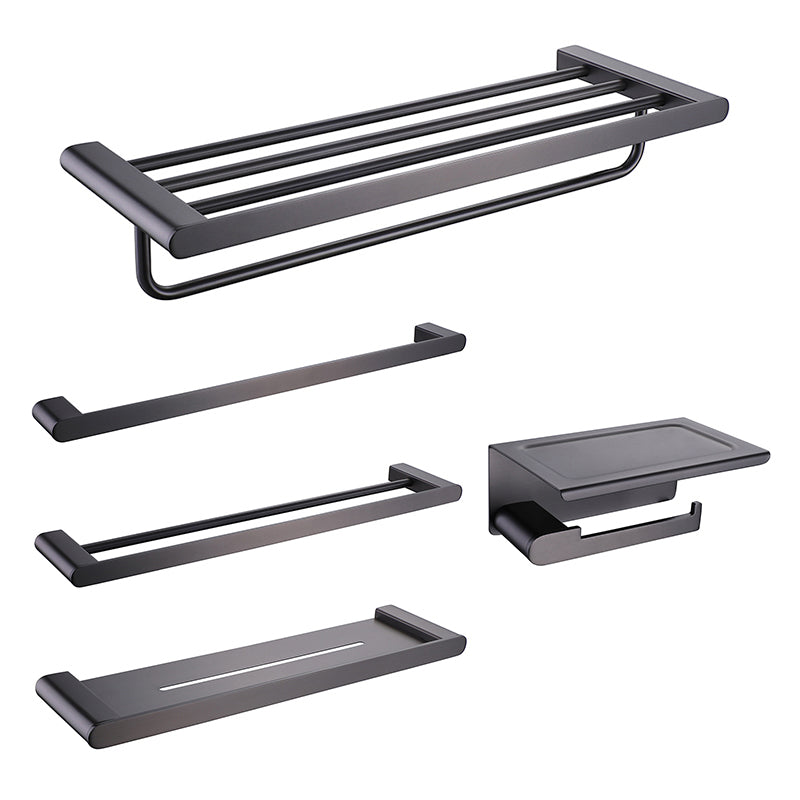 BowLift | Dark gray modern bathroom accessory set stainless steel bathroom accessory set