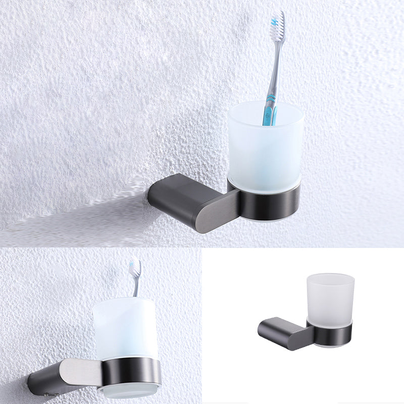 BowLift | Dark gray modern bathroom accessory set stainless steel bathroom accessory set